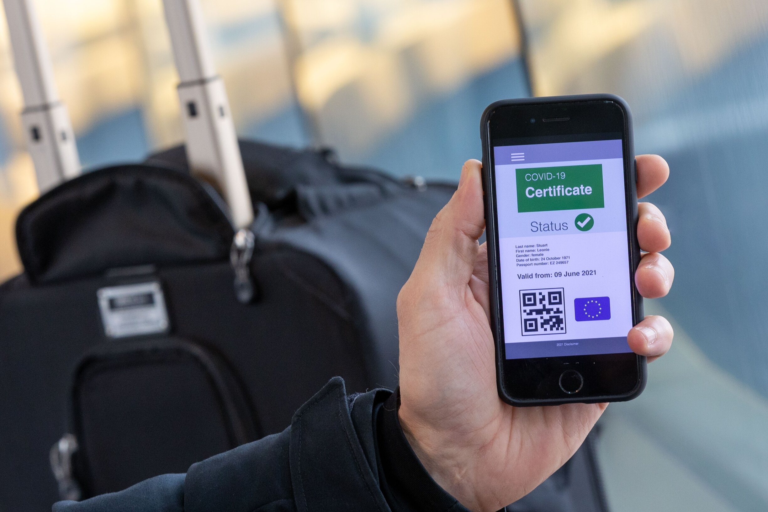 Photo montrant ce à quoi pourrait ressembler un certificat covid