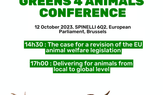 Greens 4 Animals Event on October 12th in the European Parliament.
